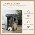 thumbnail image 3 of Dark Grey Small Cat Tree Tower with Perch & Scratching Post - Indoor Kitty Condo, 22.4" High, Compact Design for Living Room & Bedroom, 3 of 7