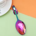 thumbnail image 4 of Stainless Steel Spoon Curved Handle Tableware Spoon for Hotel Buffet Kitchen (Colorful), 4 of 8
