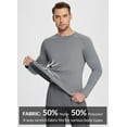 thumbnail image 3 of BALEAF Men's Long Sleeve Running Shirts Workout Tops Quick Dry SPF Rash Guard Lightweight Hiking Sun Protection t shirt Grey L, 3 of 5