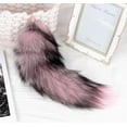 thumbnail image 5 of Biziza Key Chain Cute Fox Tail 15.75inch Animal Tail Shaggy Faux Fur Tail Realistic Fox Tail Keychain Decorative Therian Tail for Handbag Backpack Cosplay, 5 of 6