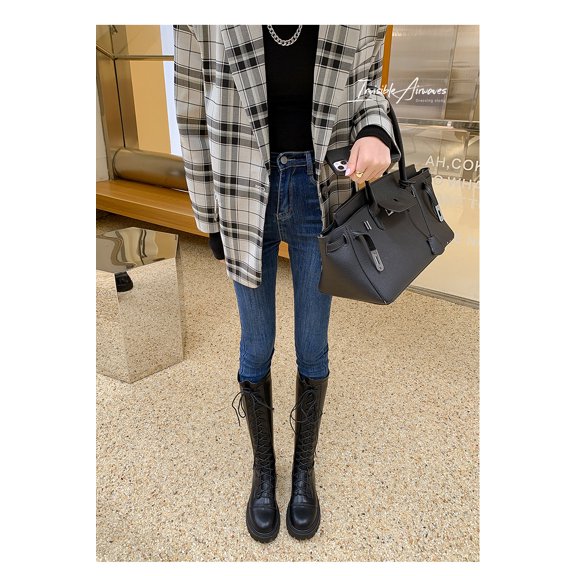 Winter High Leg Knee High Boots (5, Black)