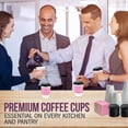 thumbnail image 3 of [50 Pack] 12 oz Paper Coffee Cups with Lids and Pink Sleeves, Disposable Coffee Cup, To Go Hot Cups with Black Dome Lids Leak Proof for Hot/Cold Beverages, Chocolate, Tea, Juice, Party, Business, 3 of 7