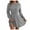 Grey, variant on Women's Short Sweater Dress, Cinched Waist Long Sleeve Crewneck Cable Knit Dresses, Fall Winter Casual Outfits (Black, M)