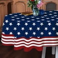 thumbnail image 2 of Oval 4th of July Tablecloth 54x72 Inch, Memorial Day Patriotic Tablecloth, Polyester Waterproof Wrinkle Resistant Washable Tablecloth, Holiday Kitchen Independence day Festival Home Dining Room Decor, 2 of 6