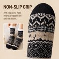 thumbnail image 3 of FEOYA Women Fuzzy Slipper Socks Winter Warm Socks With Grippers Cozy Non - Slip Cabin Sock Sherpa Lined for New Year Christmas Gift Outdoor Activities, 3 of 6