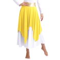 thumbnail image 3 of Falda elegante de mujer para danza lírica, ballet litúrgico, danza de alabanza, disfraz de actuación, cintura alta, dobladillo asimétrico, 3 of 5