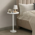 thumbnail image 6 of White round side table Small end table 2 piece set Modern décor dining table Pedestal Drink table with marble base Suitable for small spaces Living room Bedroom Outdoor, 6 of 7
