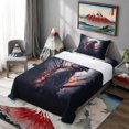 thumbnail image 3 of Manfei Grunge Samurai Twin Sheet Sets for Boys Men, Explosion Effect Bedding, Black Red Gray 3 Pieces, 1 Flat Sheet, 1 Fitted Sheet and 1 Pillowcase, 3 of 6