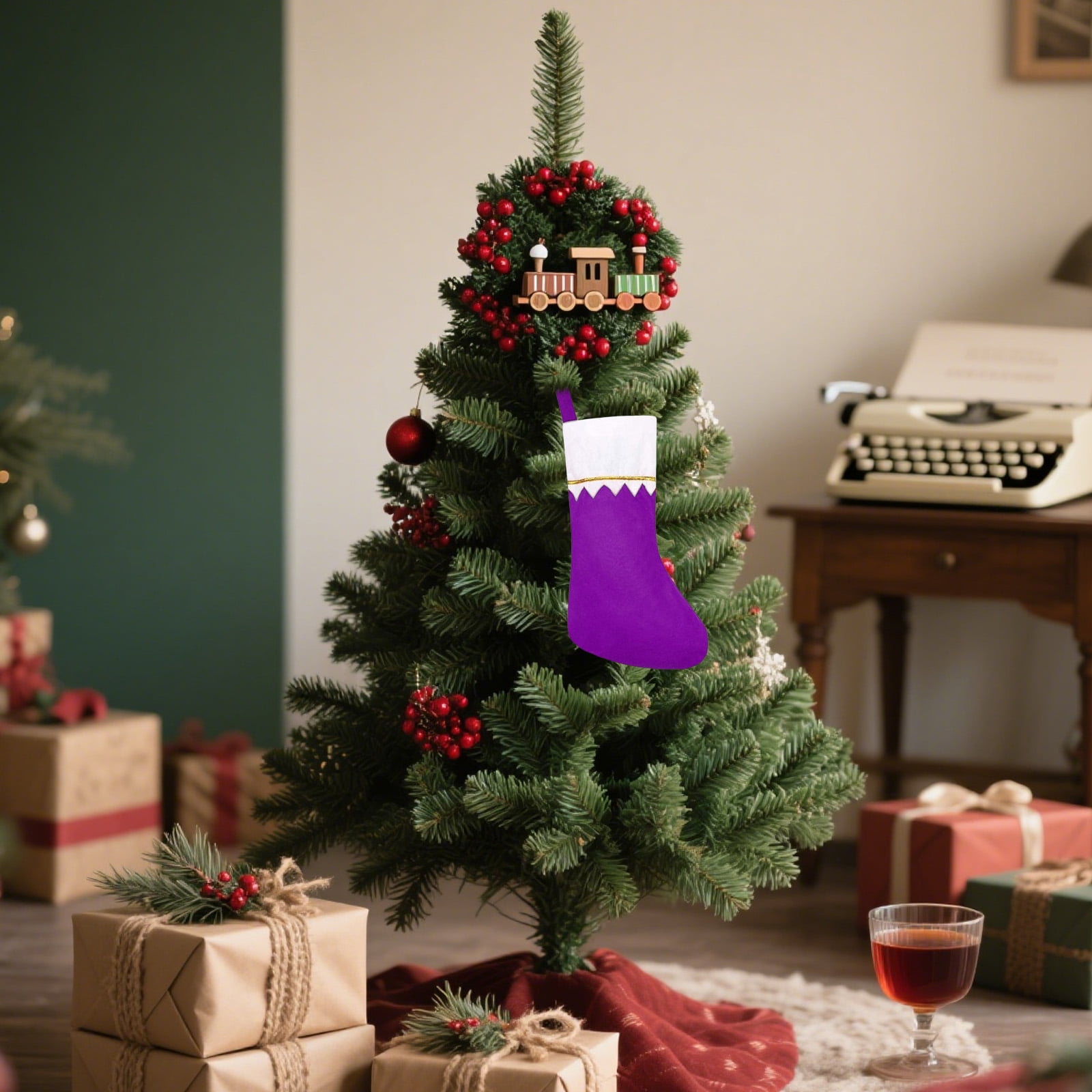 YWIYIUD 12 Pack Christmas Stockings, 15 Inches Hanging Xmas Home Decor Christmas Stocking Bags Holiday Decorations Stockings Green Christmas Stockings for Family Holiday Christmas