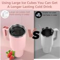 thumbnail image 4 of Bandeja para cubitos de hielo para vasos Stanley, moldes de silicona para cubitos de hielo para vasos Stanley de 20, 30 y 40 oz, bandejas para cubitos de hielo con tapas para enfriar cócteles,, 4 of 5