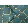 thumbnail image 3 of Peel and Stick Wallpaper Graphic Trellis Sapphire Blue/Gold Removable contactpaper for Home Bathroom Decorations 17.7in x 118in, 3 of 8