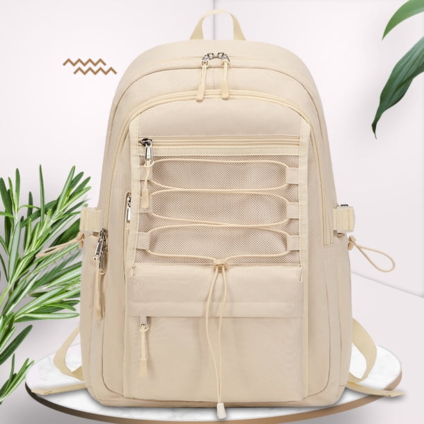 Bolso Unisex Universitario Mochila Gran Capacidad Ocio Deportes Outdoor Beige