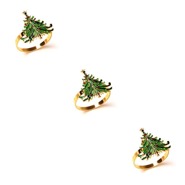 Billuyoard Anillo de servilleta de acero inoxidable de Navidad, soportes de pañuelos de papel portátiles de Navidad, decoración de de comedor para Type4 NO4 Billuyoard CBP163731