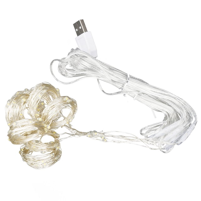 Cadena de luces LED de 3x2M, alambre de cobre, lámpara decorativa con carga USB para fiesta en casa de Navidad