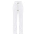 thumbnail image 3 of HXWCHs Women's Cotton Linen Yoga Pants Drawstring Elastic Waist Lounge Pants White XL, 3 of 3