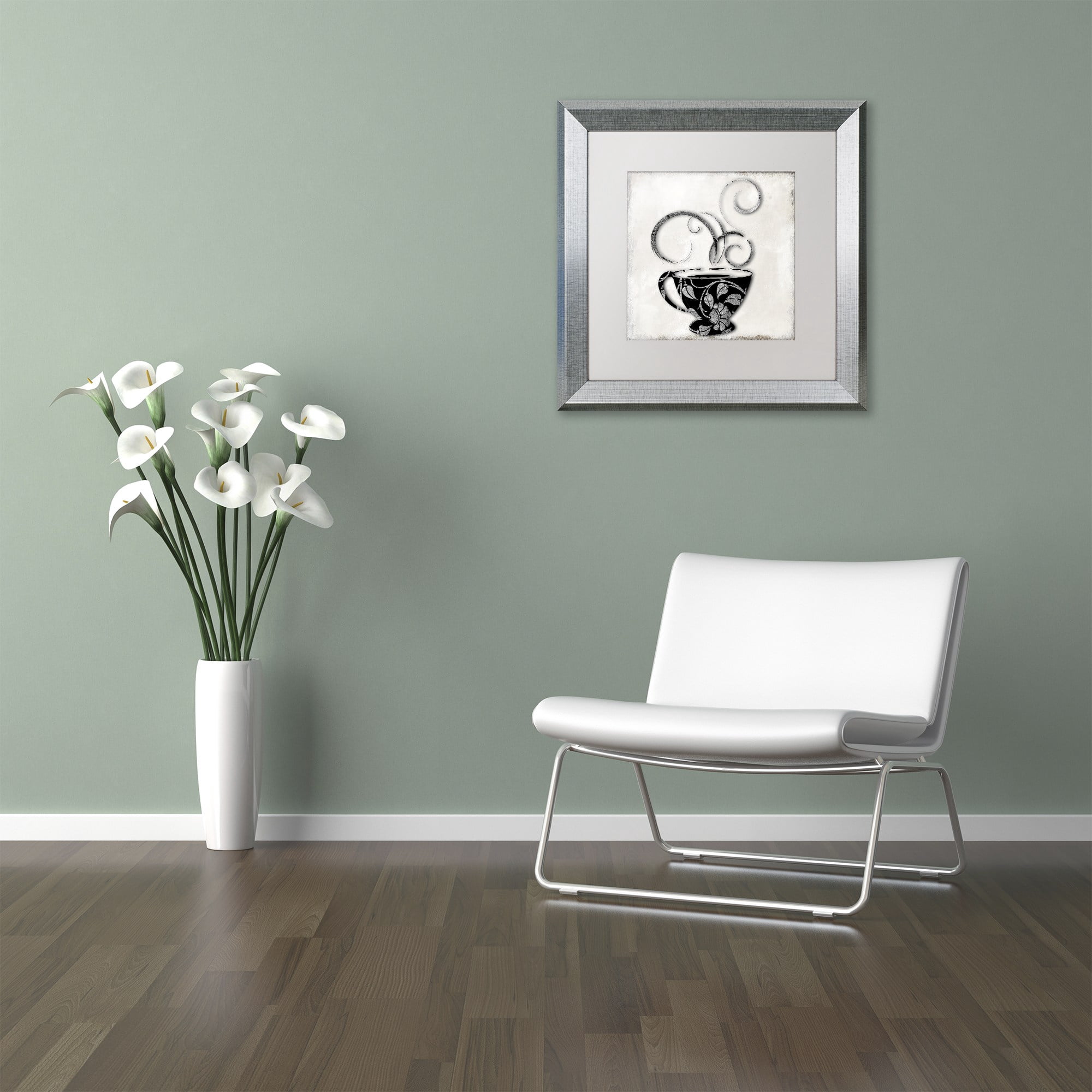 Trademark Fine Art "Silver Brewed 1" Canvas Art by Color Bakery, White Matte, Silver Frame
