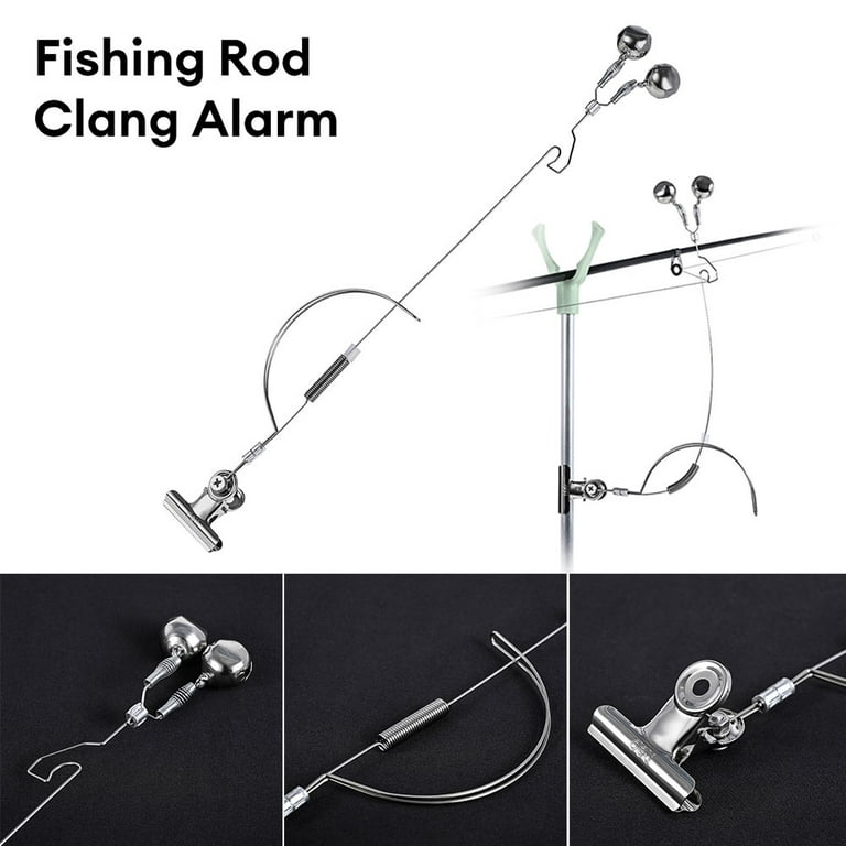 Occkic Fishing Rod Alarm Loud Dual Alert Bells Fishing Bells Clips