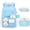 Blue, variant on AoDai Belted girl's schoolbag set - Large capacity student backpack with pen holder and handbag for storage