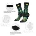 thumbnail image 3 of KLL Mystical Black Cat Fireflies Print Cool Socks Men's Women's Crew Socks Funny Crazy Novelty Stockings, 3 of 6