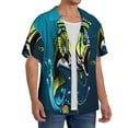thumbnail image 2 of Haiem Largemouth Bass Fish Pattern Men's Casual Shirts Short Sleeve Button Down Shirts Fashion Textured Summer Beach Shirt-X-Large, 2 of 5