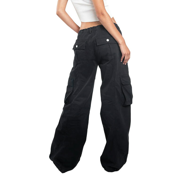 Women Cargo Pants Casual Loose High Waist Wide Leg Pants Oversized Long  Trousers