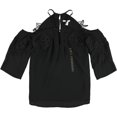 thumbnail image 1 of bar III Blusa tipo túnica con apliques para mujer, negro, extra pequeña, 1 of 2