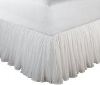 Greenland Home Fashions Cotton Voile Bed Skirt - 18 in. Ruffle - White - King