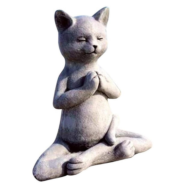 Estatua De Gato Zen, Decoración De Meditación, Decoración De Yoga, Monumento A Mascotas Para El Hogar, Oficina, Jardín