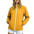 thumbnail image 2 of Ynynloco Women's Lightweight Softshell Jacket with Pockets Windbreaker Waterproof Warm Jacket for Running Golf Hiking, 2 of 7