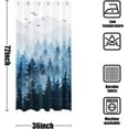 thumbnail image 6 of Blue Misty Forest Shower Curtain Set Ombre Navy Blue White Waterproof Fabric Shower Curtains Nature Tree Mountain Woodland Decorative Bathroom Bath Curtain Without Hook (Blue, 36'''' × 72''''), 6 of 6