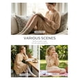 thumbnail image 2 of Aideaone Girls Long Sleeve Chiffon Dresses Square Neck Swiss Dot A-Line Ruffle Hem Casual fall winter Dress 7-14 Years, 2 of 6