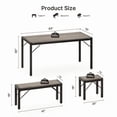 thumbnail image 3 of Aiho 63" Dining Table Set for 6, Kitchen Table with 2 Stools & 2 Benches, Wood Dining Room Dinette Sets with Metal Frame for Breakfast Nook and Small Space - Gray, 3 of 7