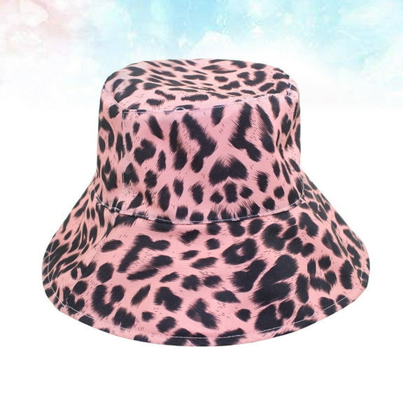 WEUVEB Unisex Leopard Sun Hat Bucket Hat Pink 1Set