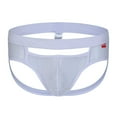 thumbnail image 2 of Vedolay Panties Men's Bulge Pouch Hollow Briefs Underwear Sheer Low Rise Thongs Panties,White M, 2 of 5