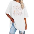 thumbnail image 1 of Camisetas de Manga Corta para las Mujeres Impreso Cuello Redondo Suelto Camiseta, Casual Cuatro Estaciones Blusa para el Hogar, 1 of 3
