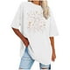 thumbnail image 1 of Camisetas de Manga Corta para las Mujeres Impreso Cuello Redondo Suelto Camiseta, Casual Cuatro Estaciones Blusa para el Hogar, 1 of 3