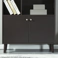 thumbnail image 7 of 3-Tier Bookshelf with 2 Doors, 67.32 Inch Tall Bookcase, Wood Bookcase Storage Cabinet for Books Photos, Large Display Shelves for Living Room Bedroom Home Office, Easy to Assemble, Coffee, 7 of 7
