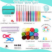 Yarniss Crochet Kit for Beginners,60 Pcs Starter Crochet Kits Include Soft Yarn,Hooks and Accessories