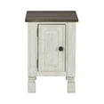 thumbnail image 2 of Tex 24 Inch Chairside End Table Gray Plank Surface USB Charger White - Saltoro Sherpi, 2 of 5
