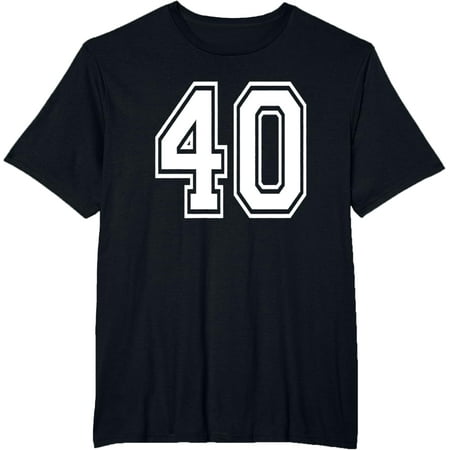 T-Shirt Number 40 40Th Birthday Gift Player Team Numbered Jersey T-Shirt Mens,Black,Women,Funny,Men,Journey,Crew Neck, Short Sleeve,Printing