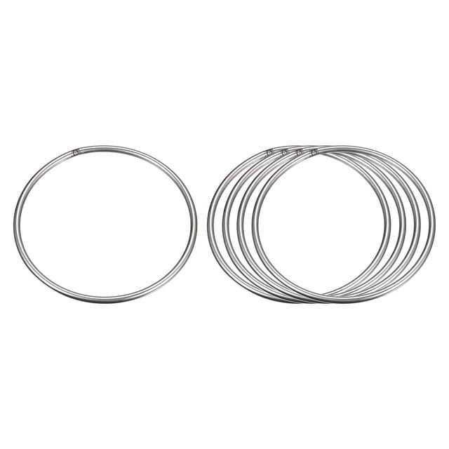 Unique Bargains Stainless Steel O Rings, 5 Pack 100mm Outer Dia. 4mm Thick Welded O-rings
