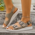 thumbnail image 6 of Xucatan Women's One Strap Buckle Sandals, Adjustable Flat Beach Footwear, Ergonomic Soft Sole Plus Size Shoes for All Day Comfort Gift, 6 of 9