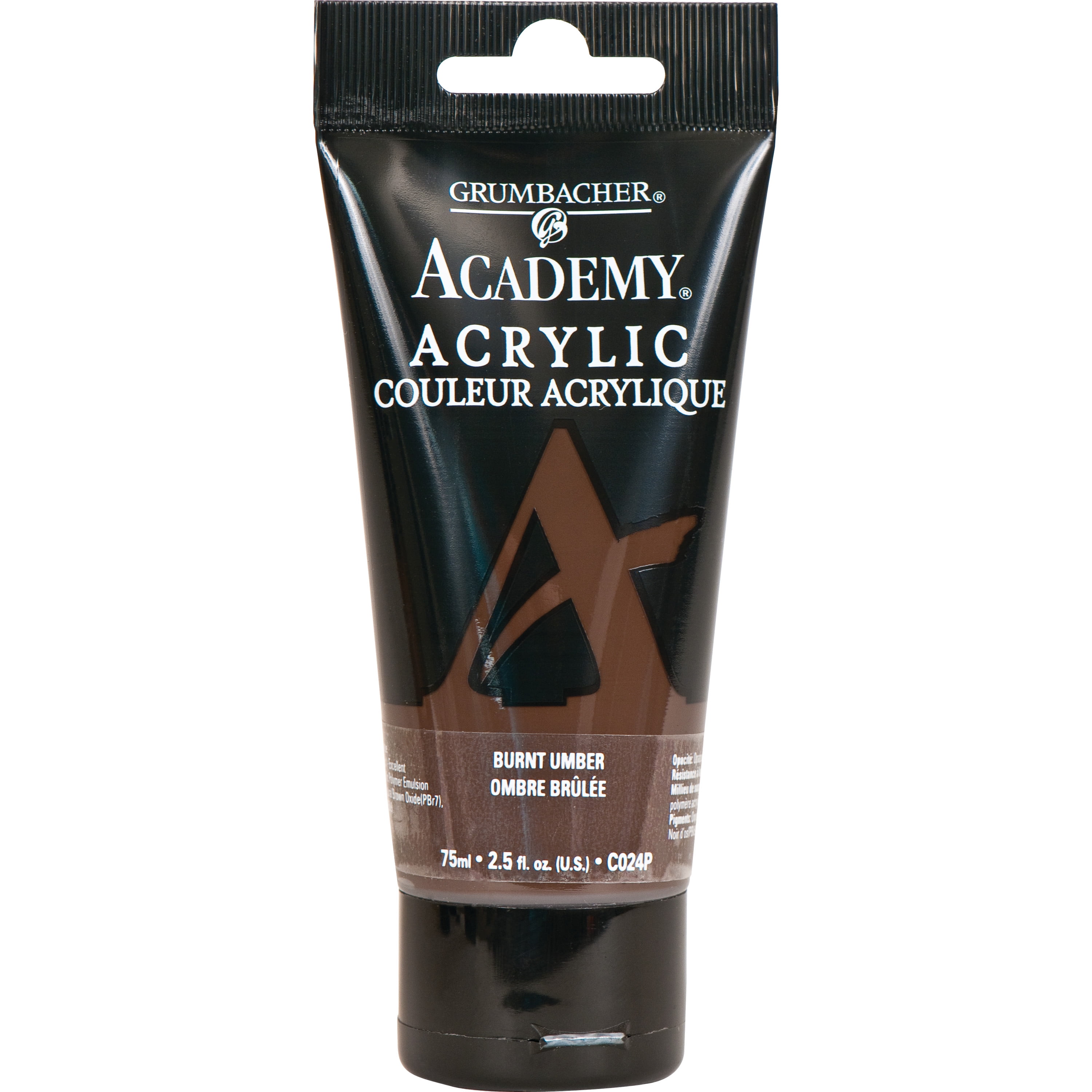 Grumbacher Academy Acrylic Paint, 75ml Plastic Tube, Burnt Umber