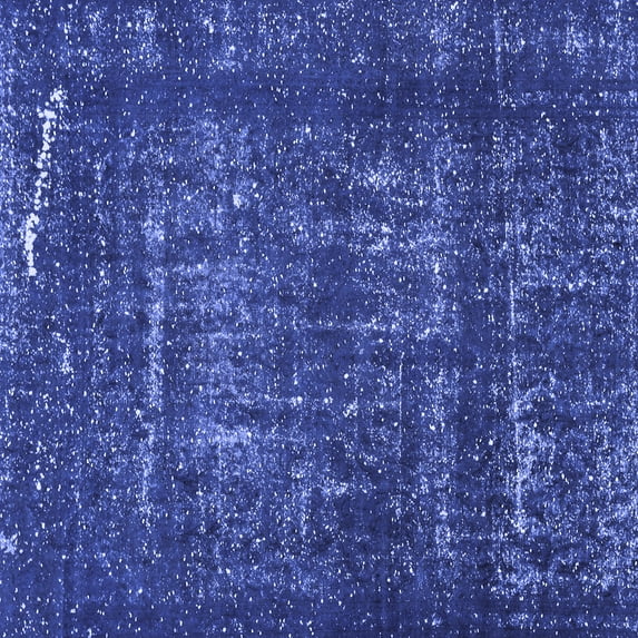 Ahgly Company Machine Washable Indoor Square Abstract Blue Modern Area Rugs, 8' Square