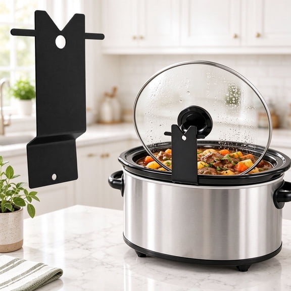 Slow Cooker Side Mount Lid Holder, Multipurpose Pot Lid & Utensil Rack, Convenient Cooking Kitchen Accessory 1pc