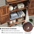 thumbnail image 4 of ZYPPP  Over The Toilet Storage Cabinet, Farmhouse Bathroom Cabinet with Adjustable Shelf & Barn Door, 67" Tall Over The Toilet Shelf, Brown, 4 of 14