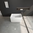 thumbnail image 5 of 43 Inch Acrylic Freestanding Bathtub with Built-in Seat, Modern Rectangular Design for Small Bathrooms, Gloss White Finish, Chrome Overflow & Pop-Up Drain, 5 of 9