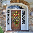 thumbnail image 4 of 20 inch Spring Teardrop Swag, Artificial Tulips Door Swag with Burlap Bow for Front Door Outdoor Porch, Handmade Easter Spring Summer Flower Swag Wreath Decoration for Home, 4 of 9