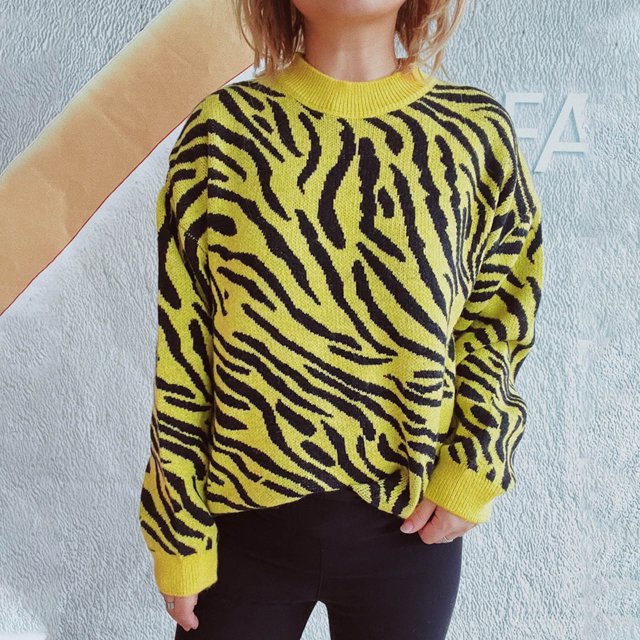 EGNMCR Chandail Col Rond Femme Couleur Unie Tricoté Contrasté Chandail Col Rond polyester