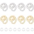 thumbnail image 3 of 8pcs Teardrop Stainless Steel Open Cuff Ring 2 Colors Open Blank Finger Ring Tray with Glass Cabochons Metal Base Bezel Pad Cabochon Ring Settings for Jewelry Making, 3 of 9
